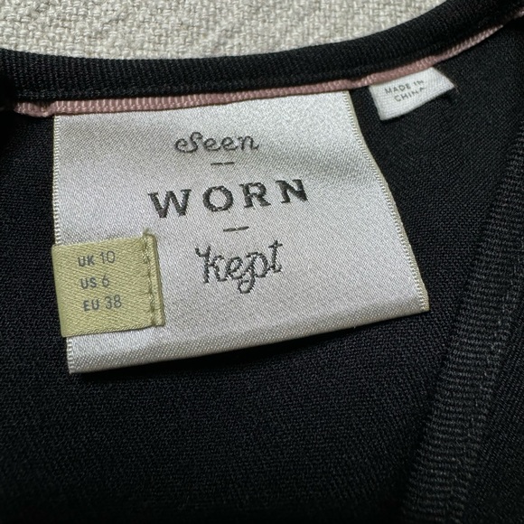 Anthropologie Black Vneck Wide Leg Jumpsuit 6 - Picture 6 of 6